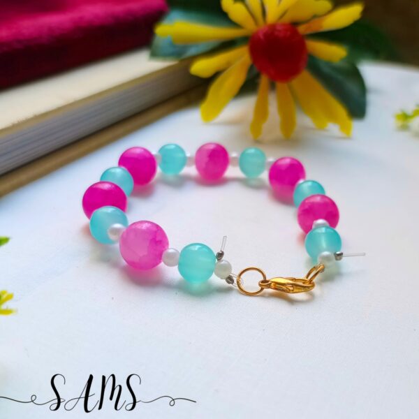 Handmade Bracelet For Girls Beads and Crystals Bl-2672-050 - Image 3