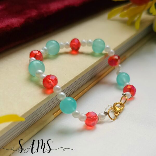 Handmade Bracelet For Girls Beads and Crystals Bl-2672-017 - Image 3