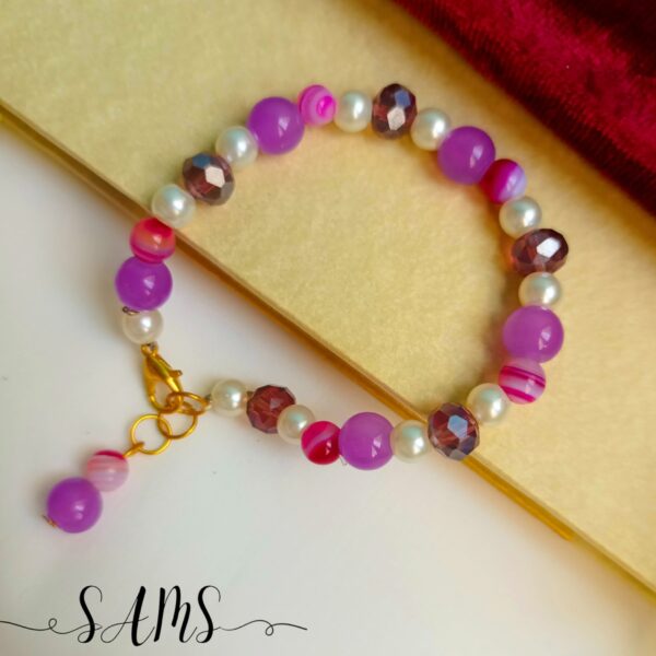 Handmade Bracelet For Girls Beads and Crystals Bl-2672-018 - Image 3